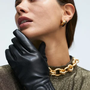 Lola Casademunt Gorros Sombreros Y Guantes<Guantes efecto piel NEGRO