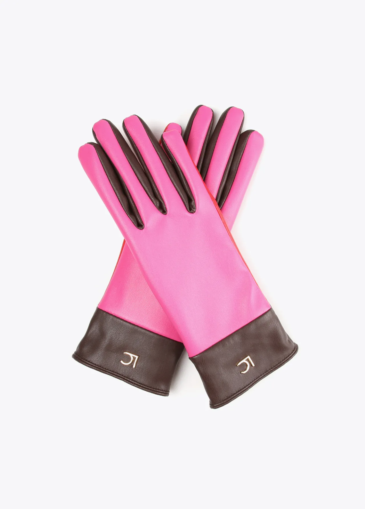 guantes_efecto_piel_tricolor_0-1.webp Lola Casademunt Gorros Sombreros Y Guantes<Guantes efecto piel tricolor ROSA-ROJO