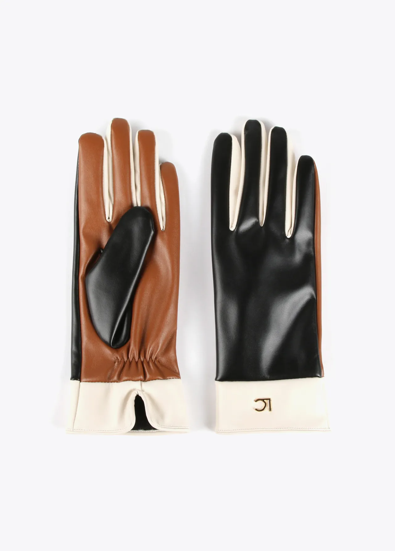 guantes_efecto_piel_tricolor_0.webp Lola Casademunt Gorros Sombreros Y Guantes<Guantes efecto piel tricolor ROSA-ROJO