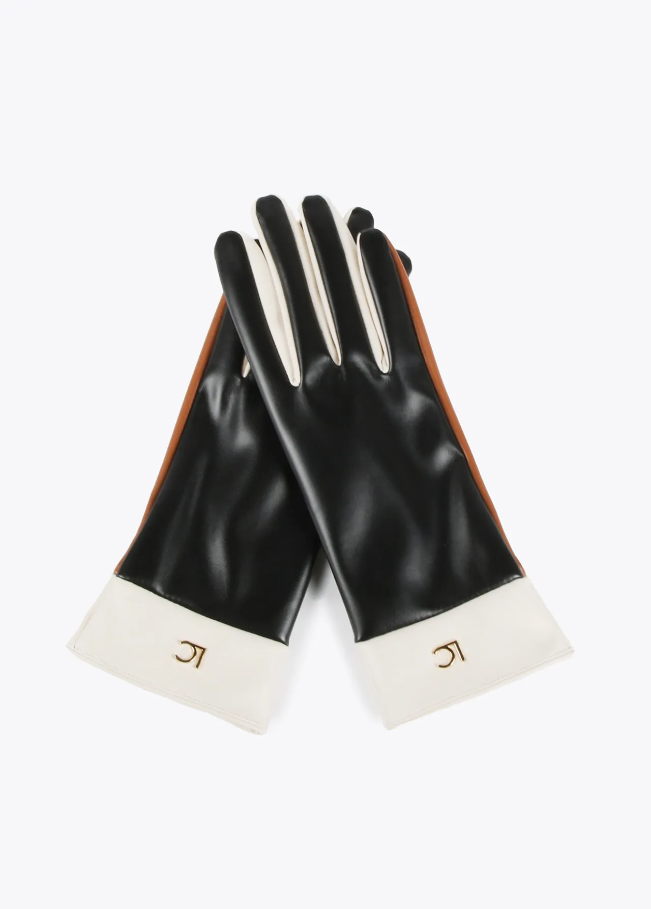 guantes_efecto_piel_tricolor_2.webp Lola Casademunt Gorros Sombreros Y Guantes<Guantes efecto piel tricolor ROSA-ROJO