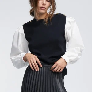Lola Casademunt Punto | Camisas Y Blusas<Jersey combinado NEGRO-BLANCO