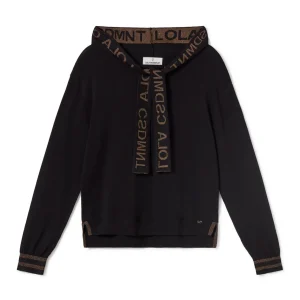 Lola Casademunt Punto<Jersey con capucha NEGRO-METAL