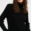 Lola Casademunt Punto<Jersey cuello alto con tachas NEGRO