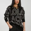 Lola Casademunt Punto<Jersey de punto letras NEGRO-BLANCO