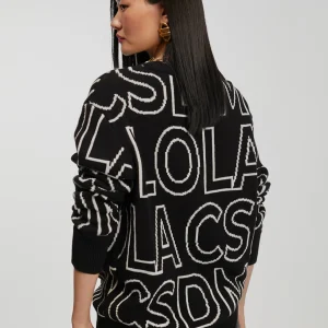Lola Casademunt Punto<Jersey de punto letras NEGRO-BLANCO
