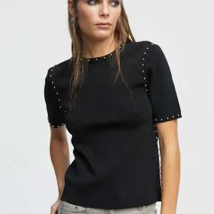 Lola Casademunt Punto<Jersey de punto tachas NEGRO