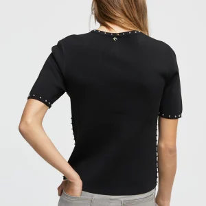 Lola Casademunt Punto<Jersey de punto tachas NEGRO