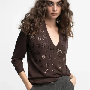 Lola Casademunt Punto<Jersey detalle lentejuelas COBRE