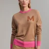 Lola Casademunt Punto<Jersey detalle strass CAMEL