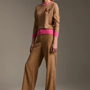 Lola Casademunt Punto<Jersey detalle strass CAMEL