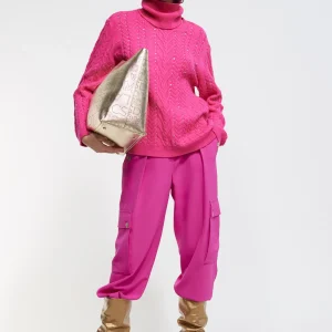 Lola Casademunt Punto<Jersey detalle strass FUCSIA