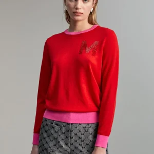 Lola Casademunt Punto<Jersey detalle strass CAMEL