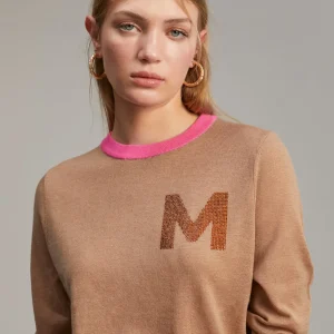 Lola Casademunt Punto<Jersey detalle strass CAMEL