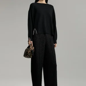 Lola Casademunt Punto<Jersey detalles joya NEGRO
