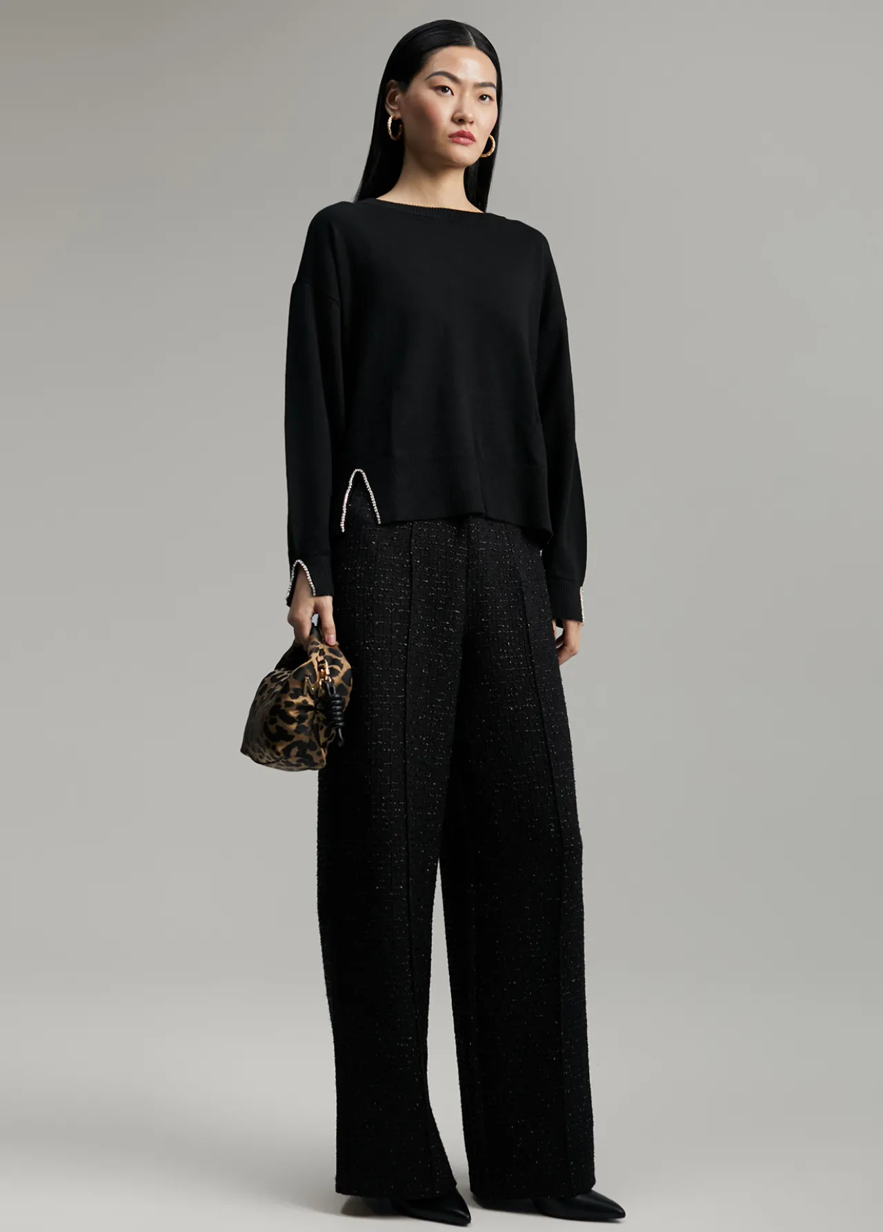 jersey_detalles_joya_2.webp Lola Casademunt Punto<Jersey detalles joya NEGRO