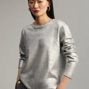 Lola Casademunt Punto<Jersey laminado PLATEADO