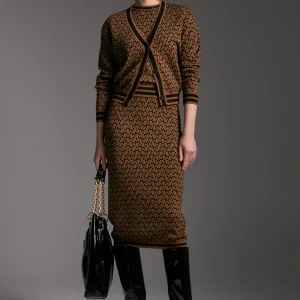 Lola Casademunt Punto<Jersey monograma bicolor MARRON-NEGRO