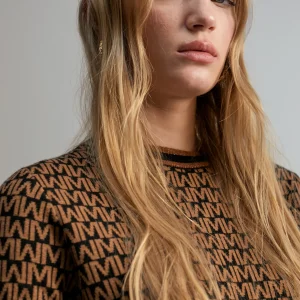Lola Casademunt Punto<Jersey monograma bicolor MARRON-NEGRO