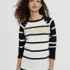 Lola Casademunt Punto<Jersey punto de rayas NEGRO-CRUDO