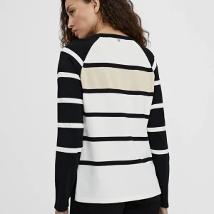 Lola Casademunt Punto<Jersey punto de rayas NEGRO-CRUDO