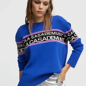 Lola Casademunt Punto<Jersey punto logo VERDE-NEGRO
