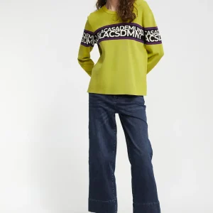 Lola Casademunt Punto<Jersey punto logo VERDE-NEGRO