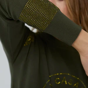 Lola Casademunt Punto | Sudaderas<Jersey punto logo strass KAKI