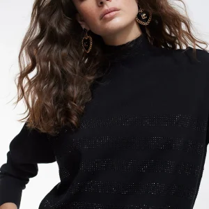 Lola Casademunt Punto<Jersey punto strass NEGRO