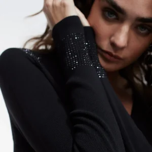 Lola Casademunt Punto<Jersey punto strass NEGRO