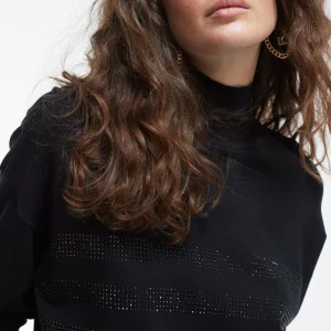 Lola Casademunt Punto<Jersey punto strass NEGRO