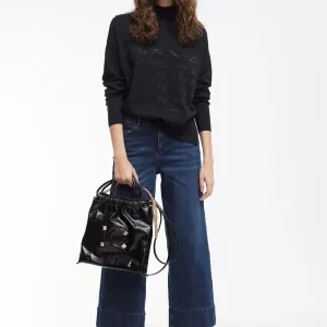 Lola Casademunt Punto<Jersey punto strass NEGRO