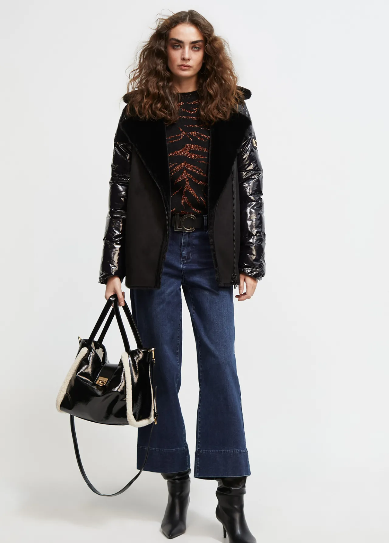 jersey_punto_tricot_1.webp Lola Casademunt Animal Print | Punto<Jersey punto tricot NEGRO-NEGRO