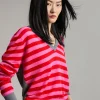 Lola Casademunt Punto<Jersey rayas bicolor ROSA-ROJO