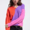 Lola Casademunt Punto<Jersey tricolor ROSA-NARANJA