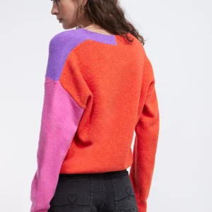 Lola Casademunt Punto<Jersey tricolor ROSA-NARANJA