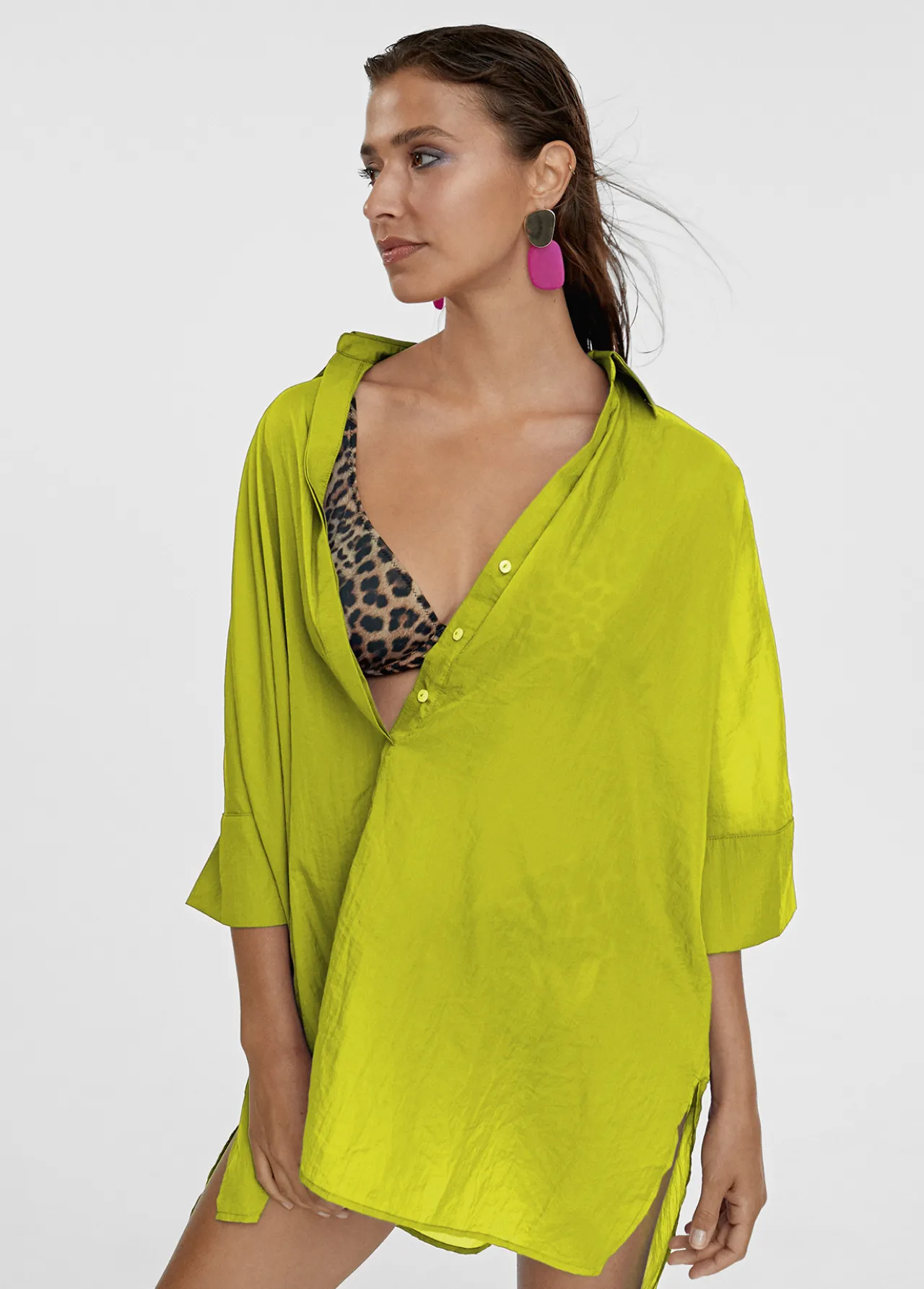 kaftan_corto_kimono_0-1.webp Lola Casademunt Camisas Y Blusas<Kaftan corto kimono FUCSIA