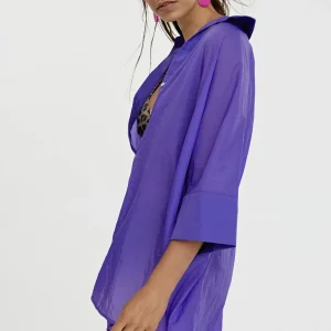 Lola Casademunt Camisas Y Blusas | Baño<Kaftan corto kimono FUCSIA