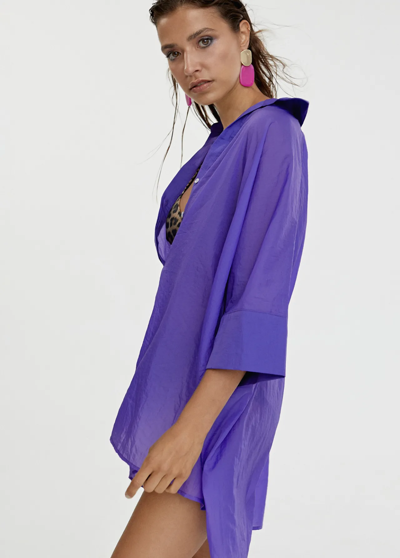 kaftan_corto_kimono_2-2.webp Lola Casademunt Camisas Y Blusas | Baño<Kaftan corto kimono FUCSIA