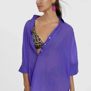 Lola Casademunt Camisas Y Blusas | Baño<Kaftan corto kimono FUCSIA