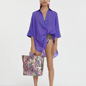 Lola Casademunt Camisas Y Blusas | Baño<Kaftan corto kimono FUCSIA