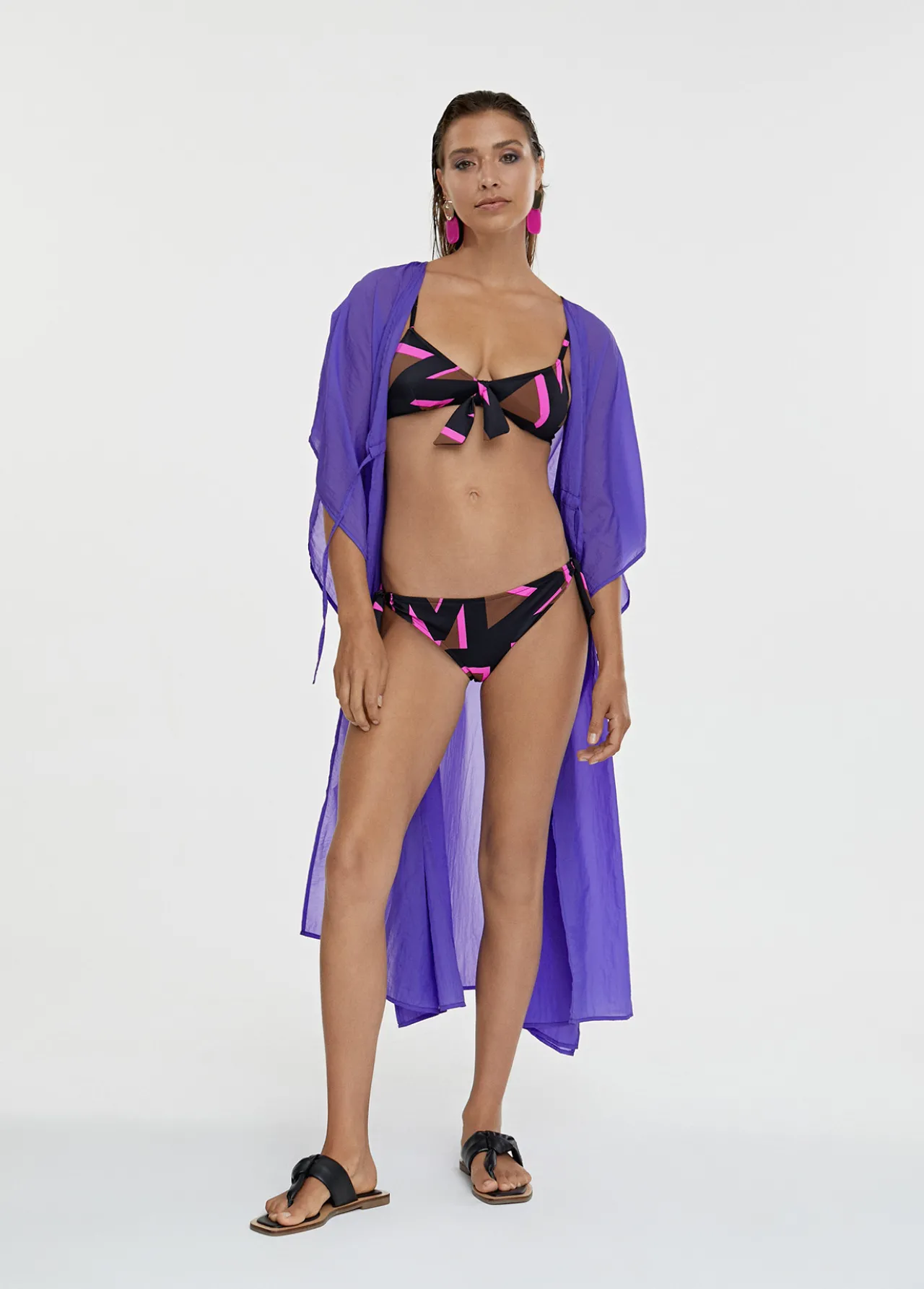 kaftan_largo_ajustable_1-2.webp Lola Casademunt Baño<Kaftan largo ajustable FUCSIA