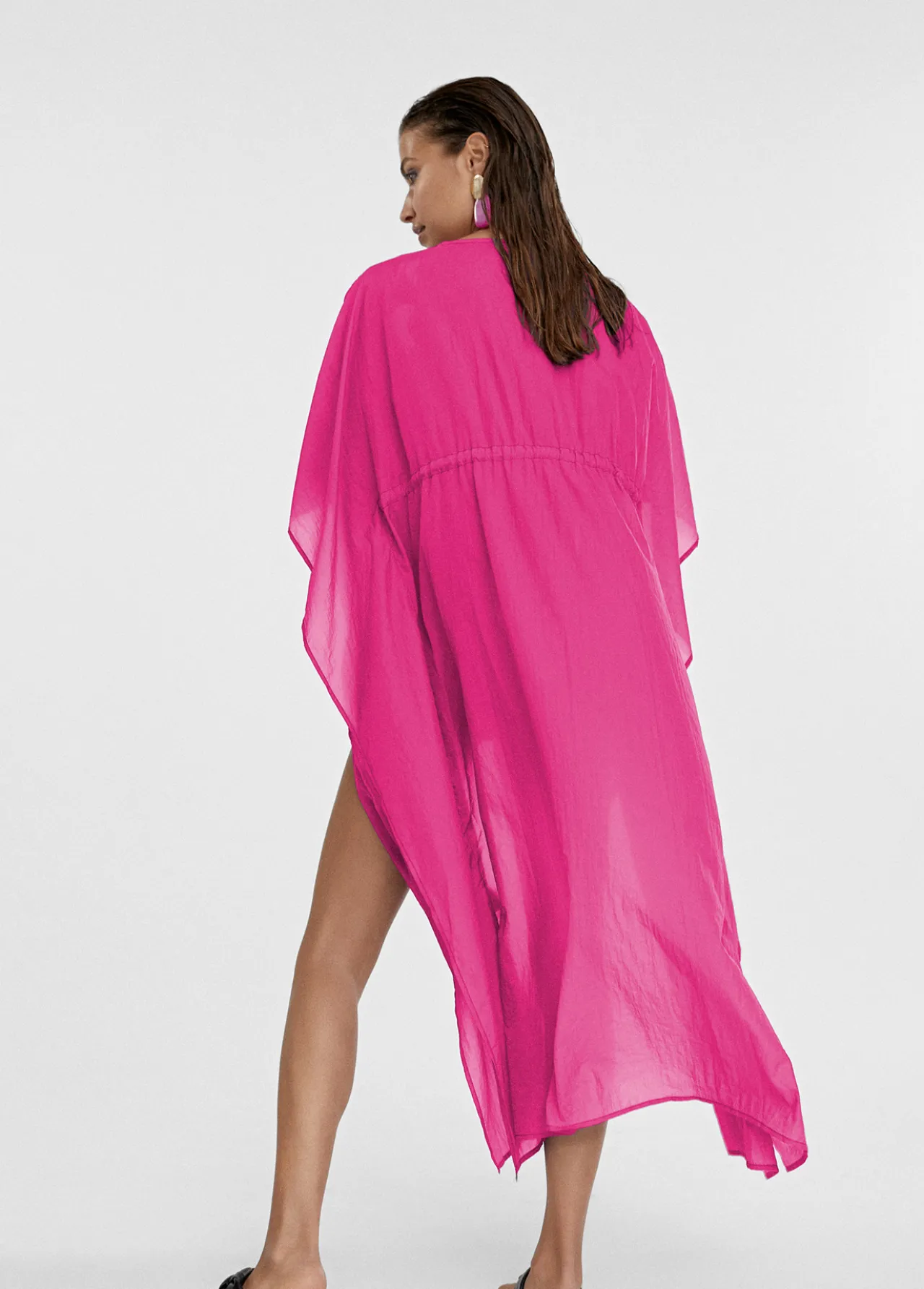 kaftan_largo_ajustable_1.webp Lola Casademunt Baño<Kaftan largo ajustable FUCSIA