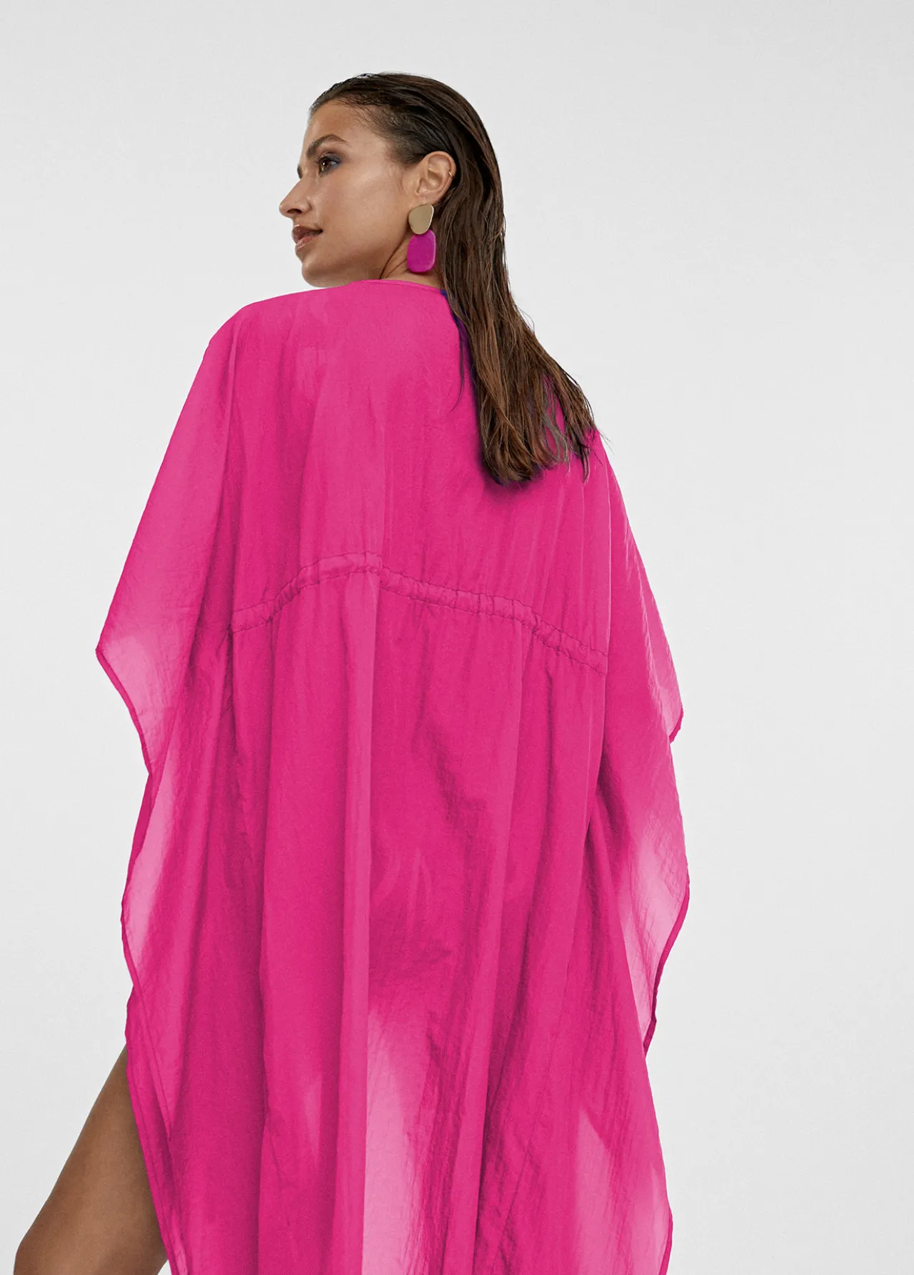 kaftan_largo_ajustable_3.webp Lola Casademunt Baño<Kaftan largo ajustable FUCSIA