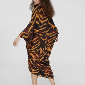 Lola Casademunt Baño<Kimono estampado en cebra NEGRO-MARRON