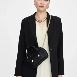 Lola Casademunt Bolsos<Mini bandolera con logo grabado NEGRO