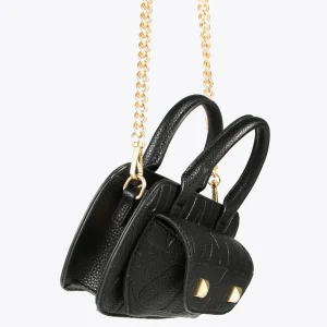 Lola Casademunt Bolsos<Mini bandolera con logo grabado NEGRO