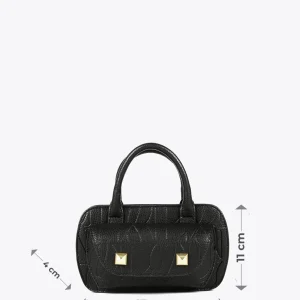 Lola Casademunt Bolsos<Mini bandolera con logo grabado NEGRO