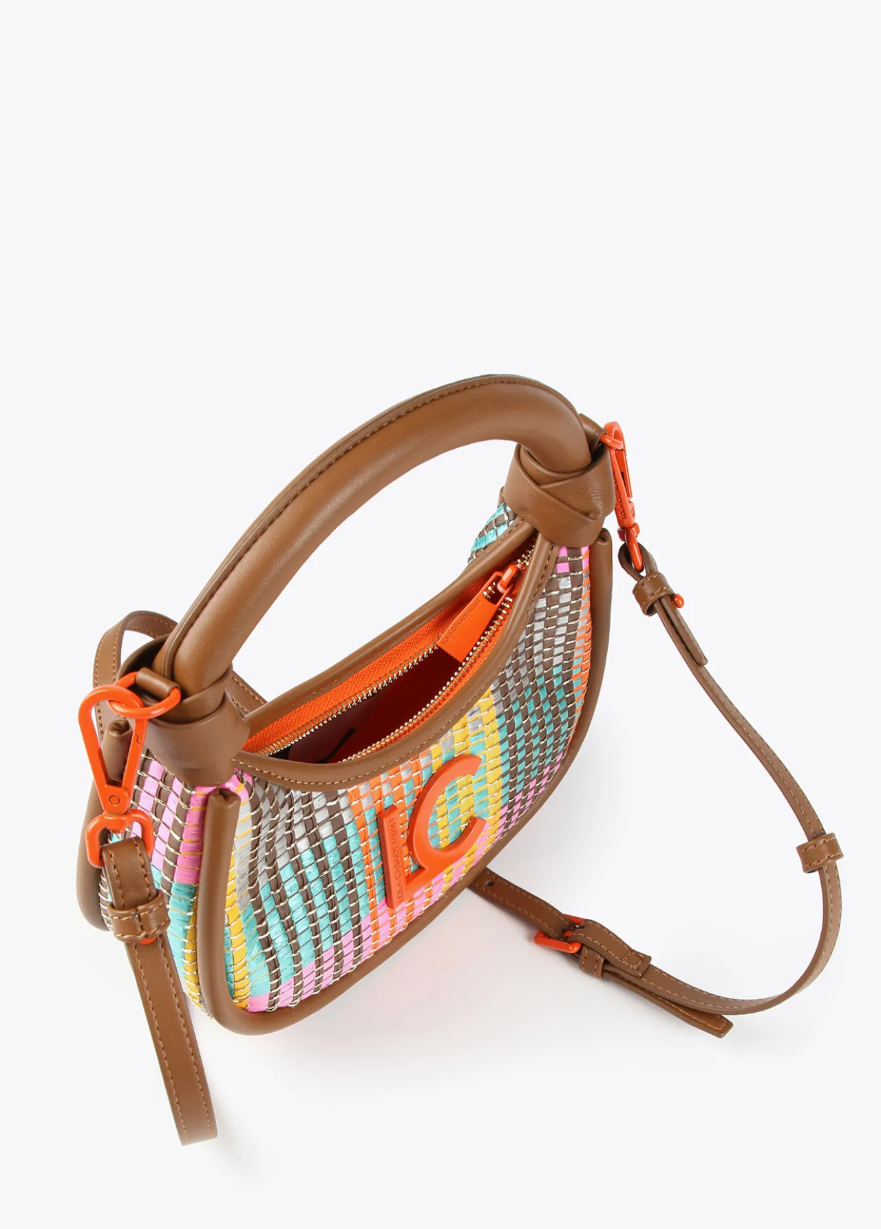 mini_bandolera_multicolor_2.webp Lola Casademunt Bolsos<Mini bandolera multicolor MARRON-NARANJA