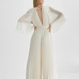 Lola Casademunt Vestidos Y Faldas<Mono plisado mangas capa CRUDO