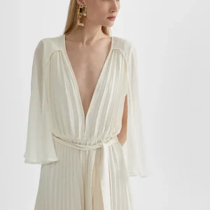 Lola Casademunt Vestidos Y Faldas<Mono plisado mangas capa CRUDO